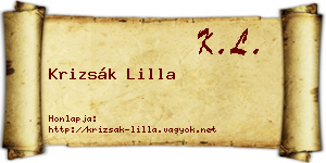 Krizsák Lilla névjegykártya